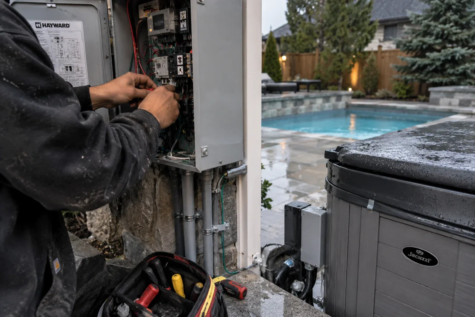 Hot tub and pool electrical service in Ancaster