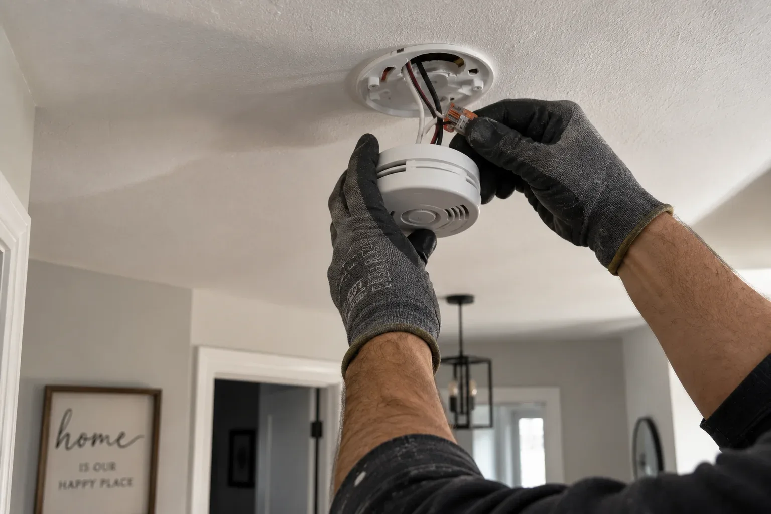 Residential electrical work inside an Ancaster home
