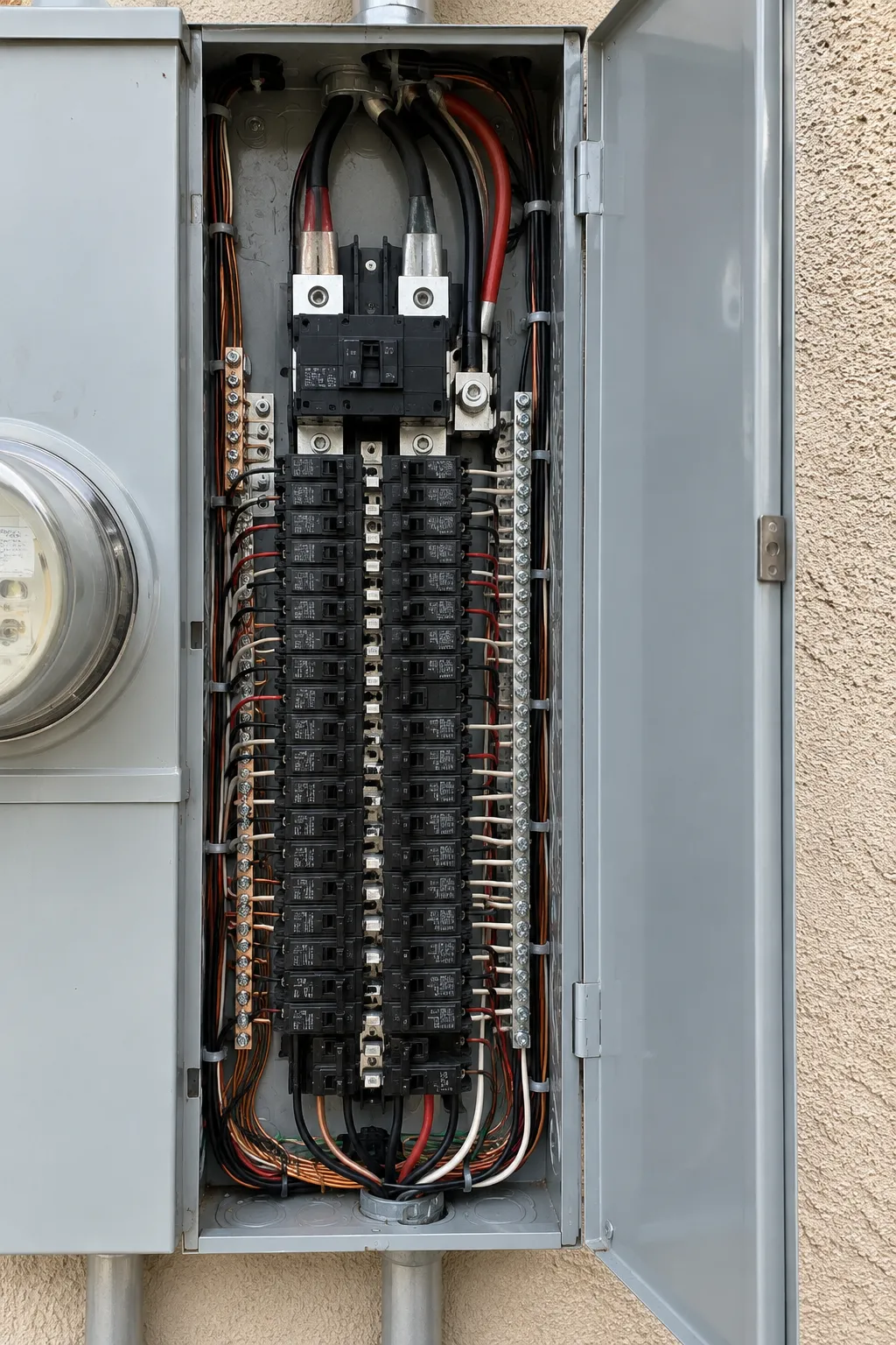 Modern residential 200 amp electrical panel